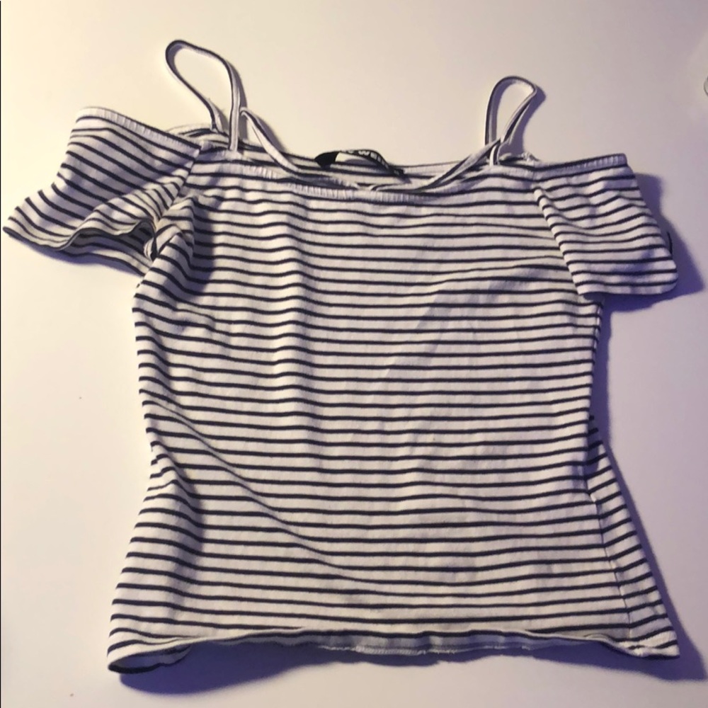 striped off the shoulder tank top